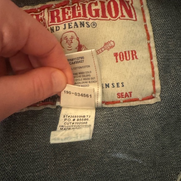 VINTAGE TRUE RELIGION JIMMY SUPER T 1990s Y2K DENIM JACKET💚 - Picture 11 of 16